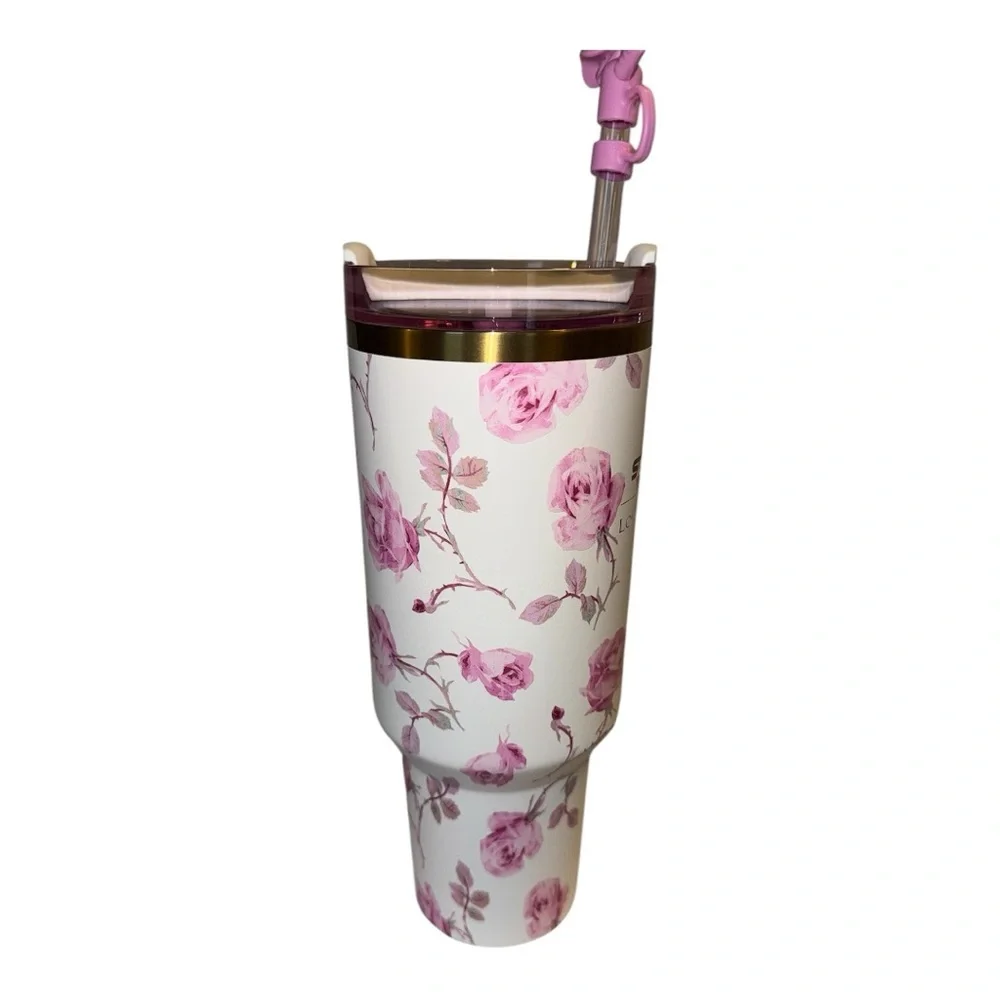 40oz Stanley x LoveShackFancy Limited Edition Tumbler Ribbon Rosa AUTHENTIC NWB - Picture 8 of 11